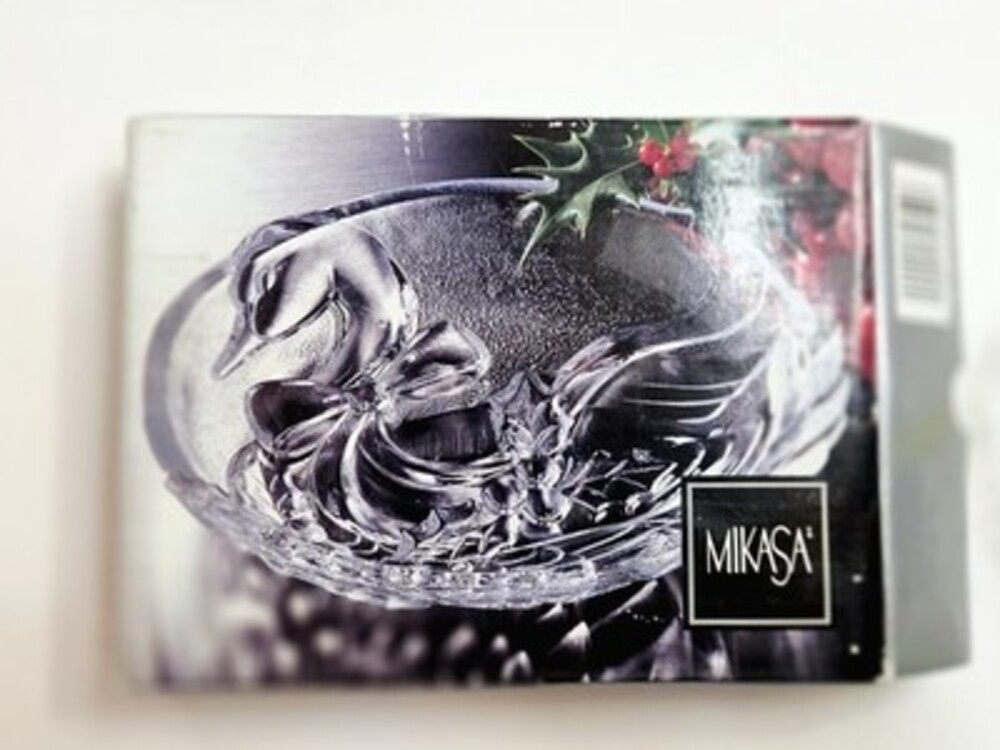 Mikasa Christmas Holiday Goose Clear Glass Candy Trinket Sweet Dish WX037 Japan